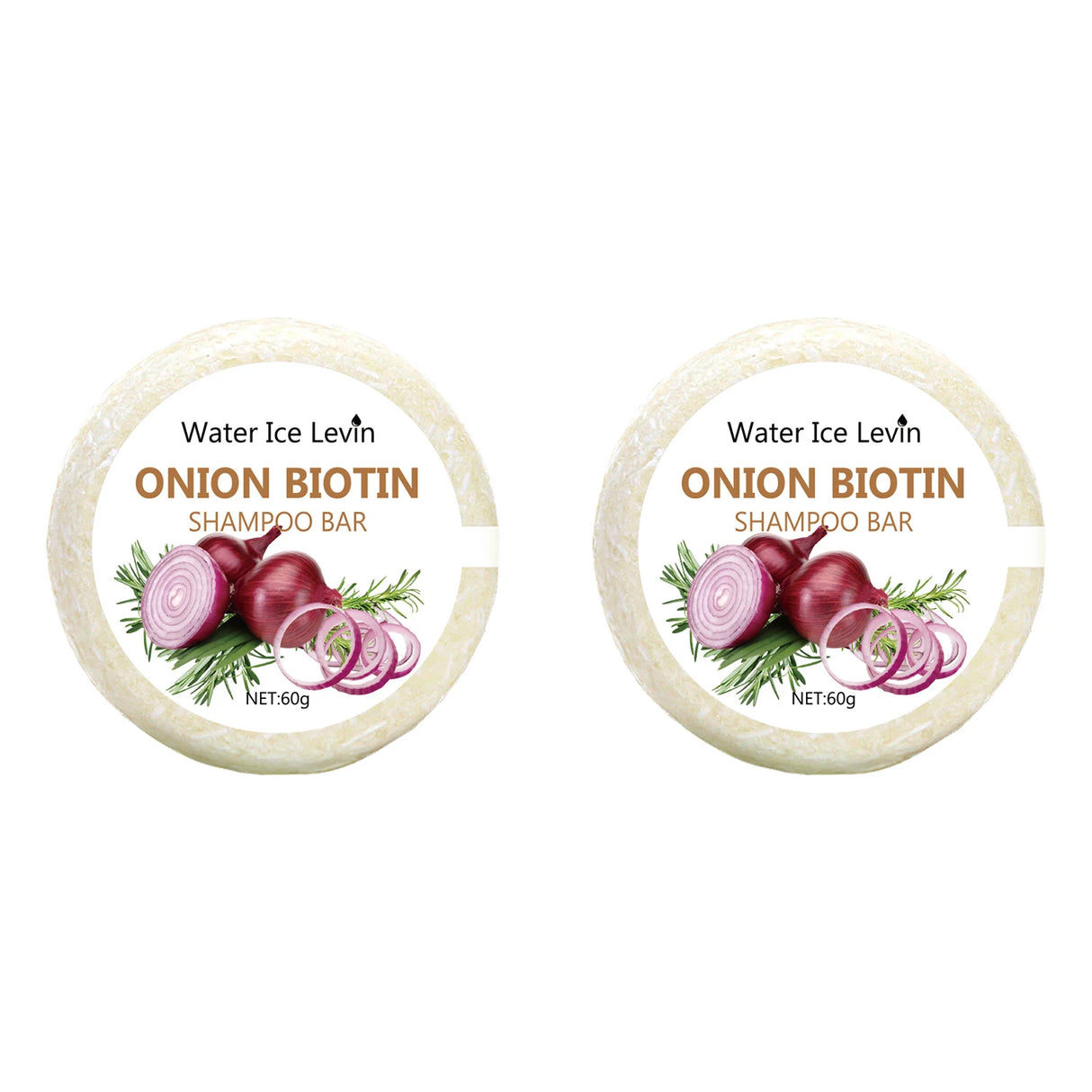 Onion & Biotin Shampoo Bar - 60g, Suitable for All Hair Types, Moisturizing and Smoothing, Rich in Rosemary Extract