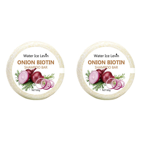 Onion & Biotin Shampoo Bar - 60g, Suitable for All Hair Types, Moisturizing and Smoothing, Rich in Rosemary Extract