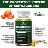 Daitea Organic Ashwagandha Extract Capsules 2000mg for Mood, Sleep, Energy Support - Antioxidant Supplement