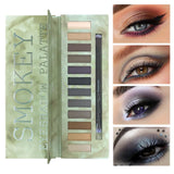 12 Color Matte Eyeshadow Plate Eye Makeup Waterproof Durable Sequins Metal Earth Color Natural Eye Shadow Makeup