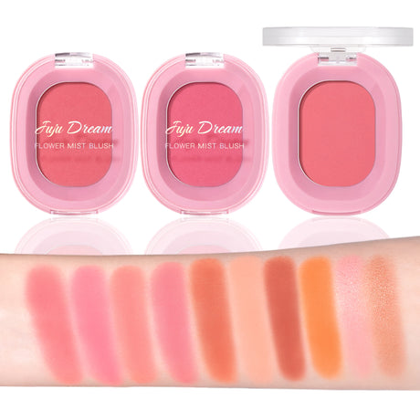 Monochrome Flower Mist Blush Powder Fine Matte Brightens Rouge Natural Nude Powder Pink Trimming Blush Waterproof Easy To Apply