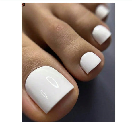 120pcs False Toe Nail Tips 12 Sizes White Full Cover Fake Toenail Tips Press On Salon Toe Nail Art Extenn Design Toenails Artifi
