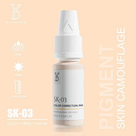 YD Professional 10ML Camouflage Pigment Semi Permanent Makeup Tattoo Ink for Scar Cover Stretch Marks Vitiligo Restore Skin Tone
