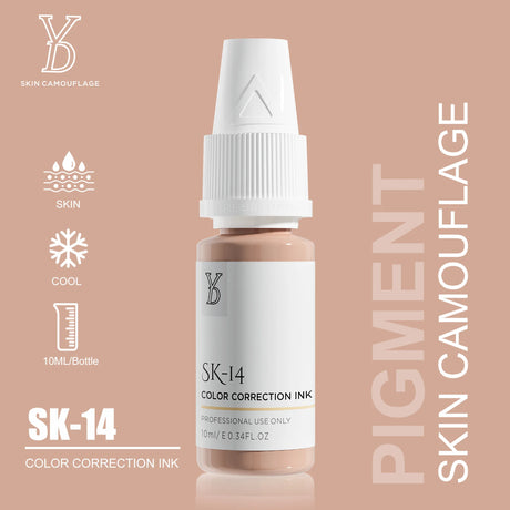 YD Professional 10ML Camouflage Pigment Semi Permanent Makeup Tattoo Ink for Scar Cover Stretch Marks Vitiligo Restore Skin Tone