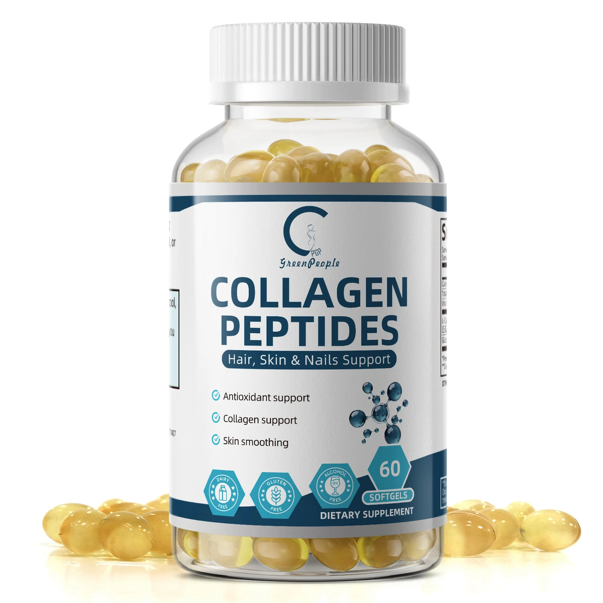 GPGP Greenpeople Glutathione Collagen Peptides Capsules Supports Healthy Hair, Skin & Nails Antioxidant Helps Maintain Skin Smooth