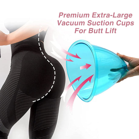 2pcs180/150ml Breast Enlargement Cupping Hip Lifting Buttock Vacuum Pump Suction Replacement Enhancer Massage Cup with Hose Set
