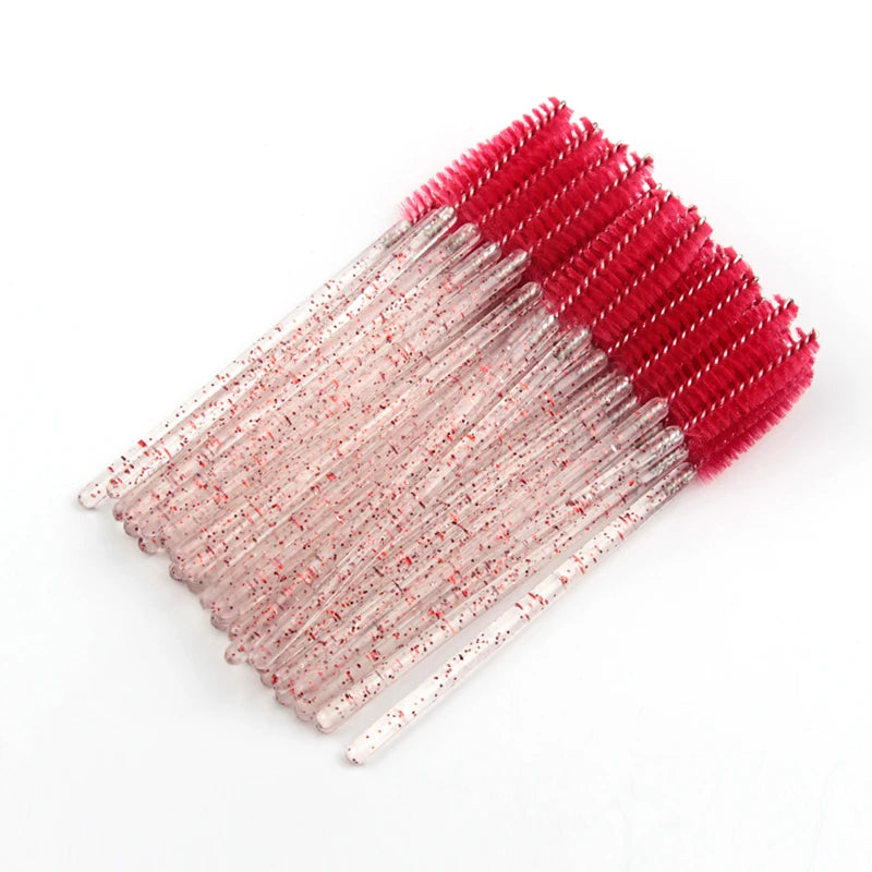 5/50 Pcs Crystal  Mascara Wands Eyelash Brush Spoolies For Eye Lash Extension Eyebrow And Makeup Crystal Makeup Tools