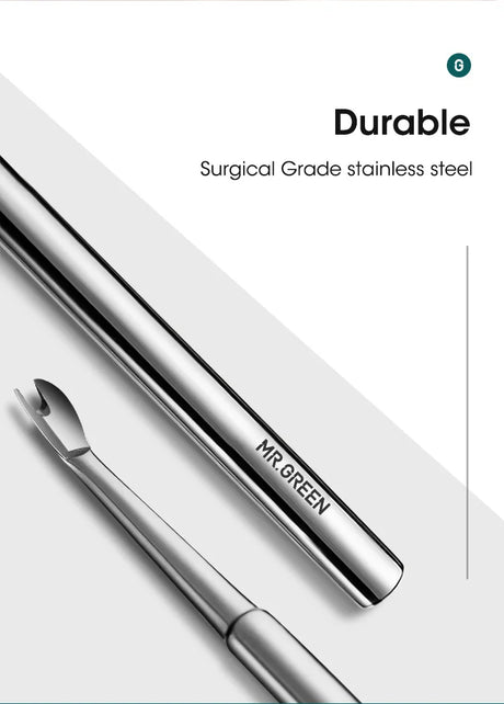 MR.GREEN Cuticle Remover Dead Skin Pusher Surgical Grade Stainless Steel Nail Art Manicure Tools Scraper Nail Cleaner Trimmer