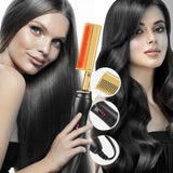 2 In1 Hot Comb Hair Straightener Electric Heating Comb Fast Heating Portable Travel Anti-Scald Beard Straightener Press Comb