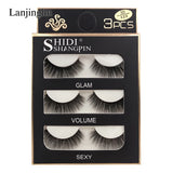 Faux Cils 3 Pairs False Eyelashes Soft Natural Long Wispy Fluffy 3D Mink Lashes Handmade Makeup Tool Extension Fake Eye Lashes