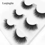 Faux Cils 3 Pairs False Eyelashes Soft Natural Long Wispy Fluffy 3D Mink Lashes Handmade Makeup Tool Extension Fake Eye Lashes