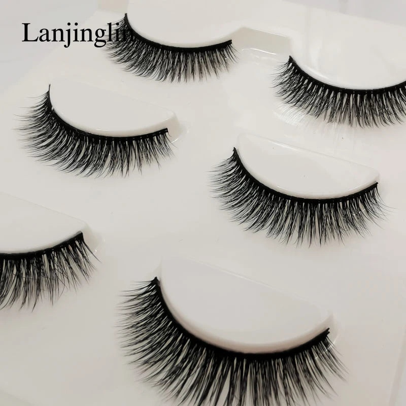 Faux Cils 3 Pairs False Eyelashes Soft Natural Long Wispy Fluffy 3D Mink Lashes Handmade Makeup Tool Extension Fake Eye Lashes
