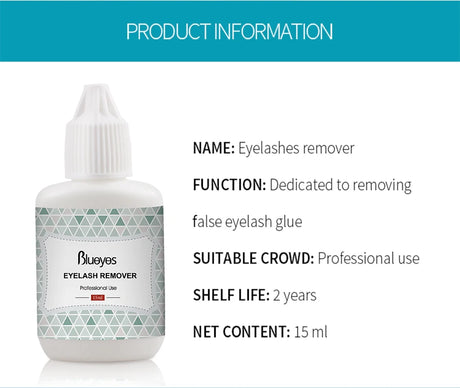 Blueyes Eyelash Glue Remover Gel 15ml Mild Clear Non-irritant Professional Lash Grafting Adhesive Cleaning Makeup Remover Gel