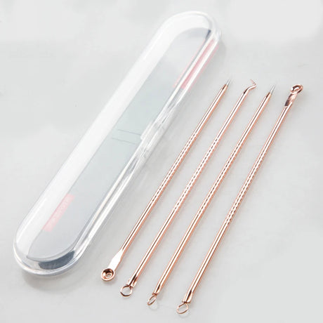 4PCS Acne Blackhead Comedone Black Spot Pimple Blemish Remover Skin Care Women Beauty Acne Treatment Pore Cleanser Needle Hook