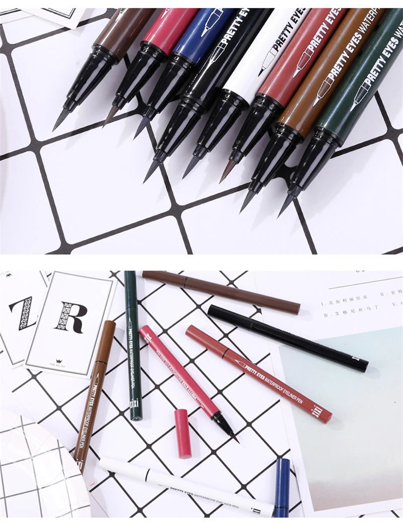 Professional Fast Dry Smooth Waterproof Eyeliner Pencils Eyes Brown Black Color Pigments Liquid Eye Liner Pen Make Up Tools