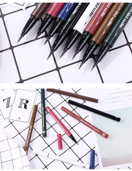 Professional Fast Dry Smooth Waterproof Eyeliner Pencils Eyes Brown Black Color Pigments Liquid Eye Liner Pen Make Up Tools