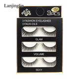 Faux Cils 3 Pairs False Eyelashes Soft Natural Long Wispy Fluffy 3D Mink Lashes Handmade Makeup Tool Extension Fake Eye Lashes