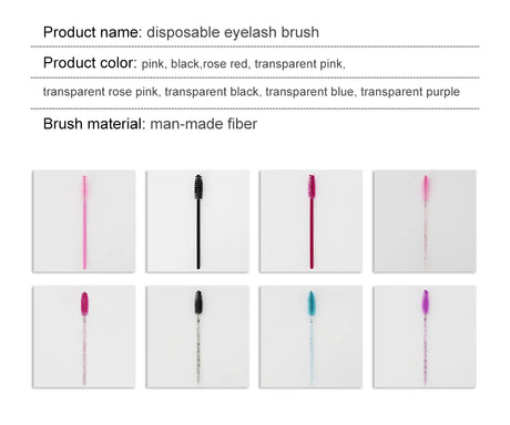ANNAFRIS 50Pcs  Disposable Eyelash  Brush Soft Head Crystal Eyebrow Brush Lash Extension Brush  Mascara Wand Makeup Tool