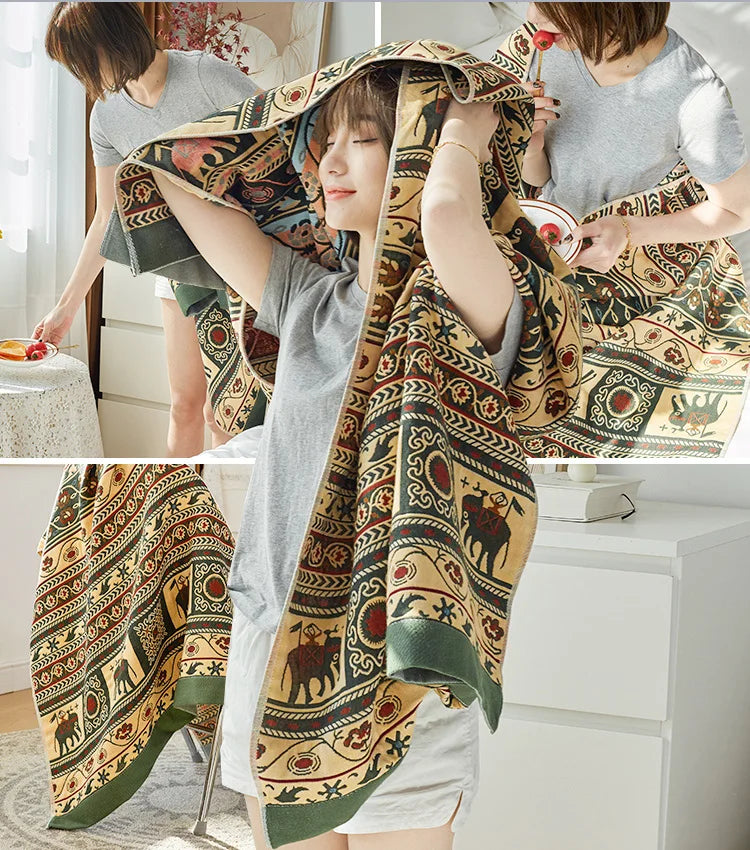 Cotton Gauze Large Bath Towel For Home Soft Absorbent Household Four Layers Of Muslin Adult Shower Wrap Beach Towels