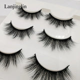 Faux Cils 3 Pairs False Eyelashes Soft Natural Long Wispy Fluffy 3D Mink Lashes Handmade Makeup Tool Extension Fake Eye Lashes