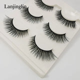 Faux Cils 3 Pairs False Eyelashes Soft Natural Long Wispy Fluffy 3D Mink Lashes Handmade Makeup Tool Extension Fake Eye Lashes