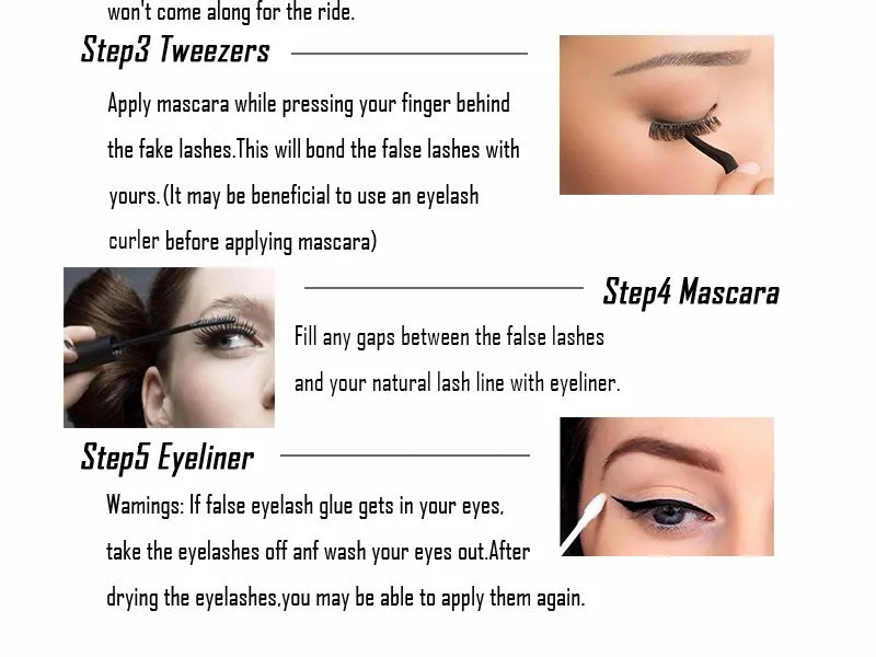 Faux Cils 3 Pairs False Eyelashes Soft Natural Long Wispy Fluffy 3D Mink Lashes Handmade Makeup Tool Extension Fake Eye Lashes