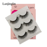 Faux Cils 3 Pairs False Eyelashes Soft Natural Long Wispy Fluffy 3D Mink Lashes Handmade Makeup Tool Extension Fake Eye Lashes