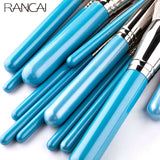 13pcs Makeup Brushes Set with Leather Bag Foundation Powder Blush Eyeshadow Eyebrow Brush Soft Hair Cosmetic Makeup Tool