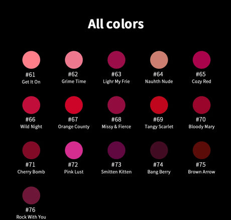 CHARMACY 16 Colors Waterproof Velvet Lipstick Easy To Wear Longstay Lip Stick Long-Lasting Matte Lip Makeup Cosmetic