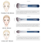 MyDestiny Azure Blue 11pcs Makeup Brush Set&Kit  Super Soft Fiber, High Quality Face&Eye Foundation Eyeshadow  Powder Brush