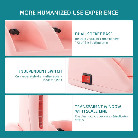 40W Dual Rolling Wax Heater Double Epilator Depilatory Waxing Machine Cartridge Roll On Wax Heater Hair Removal for Body