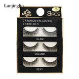 Faux Cils 3 Pairs False Eyelashes Soft Natural Long Wispy Fluffy 3D Mink Lashes Handmade Makeup Tool Extension Fake Eye Lashes