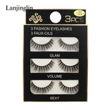 Faux Cils 3 Pairs False Eyelashes Soft Natural Long Wispy Fluffy 3D Mink Lashes Handmade Makeup Tool Extension Fake Eye Lashes