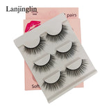 Faux Cils 3 Pairs False Eyelashes Soft Natural Long Wispy Fluffy 3D Mink Lashes Handmade Makeup Tool Extension Fake Eye Lashes
