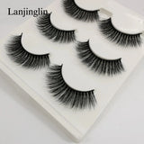 Faux Cils 3 Pairs False Eyelashes Soft Natural Long Wispy Fluffy 3D Mink Lashes Handmade Makeup Tool Extension Fake Eye Lashes