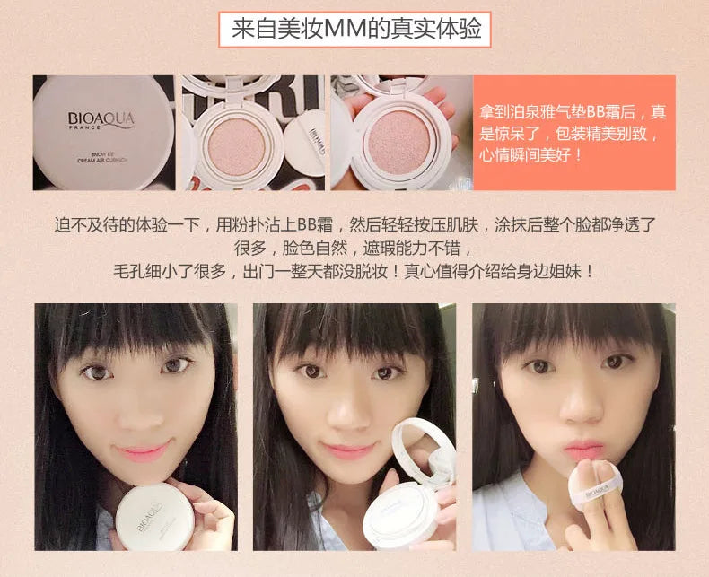 BIOAQUA 1pc Air Cushion BB Cream Isolation BB Nude Concealer Oil Control Moisturizing Liquid Foundation CC Cream (Random Brand)