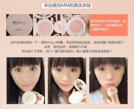 BIOAQUA 1pc Air Cushion BB Cream Isolation BB Nude Concealer Oil Control Moisturizing Liquid Foundation CC Cream (Random Brand)