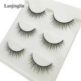 Faux Cils 3 Pairs False Eyelashes Soft Natural Long Wispy Fluffy 3D Mink Lashes Handmade Makeup Tool Extension Fake Eye Lashes