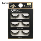 Faux Cils 3 Pairs False Eyelashes Soft Natural Long Wispy Fluffy 3D Mink Lashes Handmade Makeup Tool Extension Fake Eye Lashes