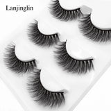 Faux Cils 3 Pairs False Eyelashes Soft Natural Long Wispy Fluffy 3D Mink Lashes Handmade Makeup Tool Extension Fake Eye Lashes