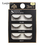 Faux Cils 3 Pairs False Eyelashes Soft Natural Long Wispy Fluffy 3D Mink Lashes Handmade Makeup Tool Extension Fake Eye Lashes