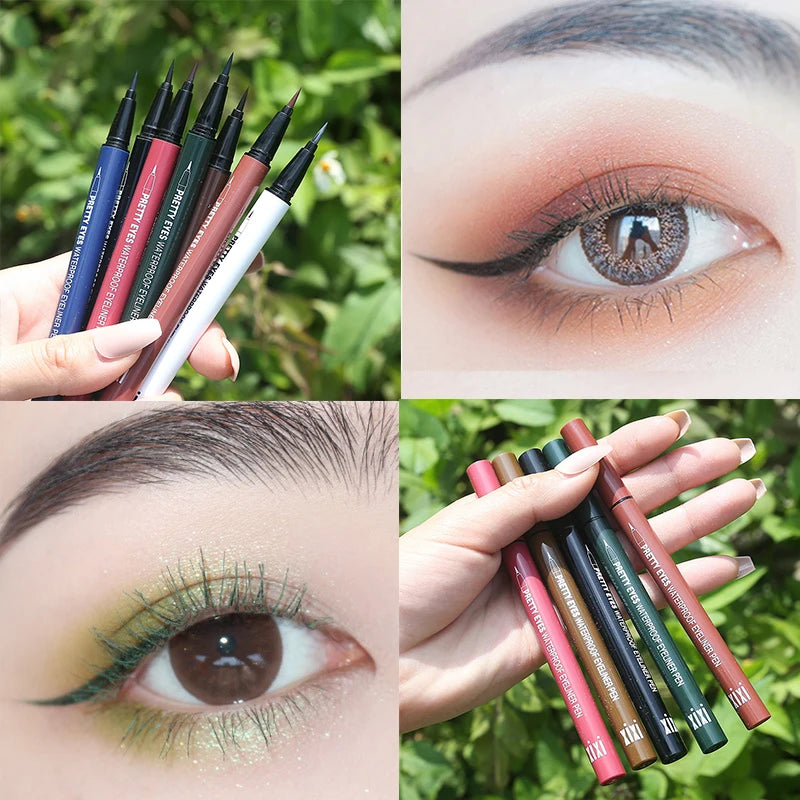 Professional Fast Dry Smooth Waterproof Eyeliner Pencils Eyes Brown Black Color Pigments Liquid Eye Liner Pen Make Up Tools