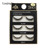 Faux Cils 3 Pairs False Eyelashes Soft Natural Long Wispy Fluffy 3D Mink Lashes Handmade Makeup Tool Extension Fake Eye Lashes