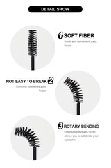 ANNAFRIS 50Pcs  Disposable Eyelash  Brush Soft Head Crystal Eyebrow Brush Lash Extension Brush  Mascara Wand Makeup Tool
