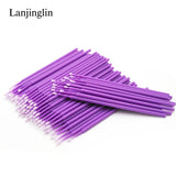 100/200pcs Eyelash Cleaning Brush Lash Extension Micro Cotton Swab Eyelashes Microbrush Beauty Makeup Clean Remover Tools