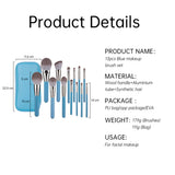13pcs Makeup Brushes Set with Leather Bag Foundation Powder Blush Eyeshadow Eyebrow Brush Soft Hair Cosmetic Makeup Tool