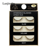 Faux Cils 3 Pairs False Eyelashes Soft Natural Long Wispy Fluffy 3D Mink Lashes Handmade Makeup Tool Extension Fake Eye Lashes