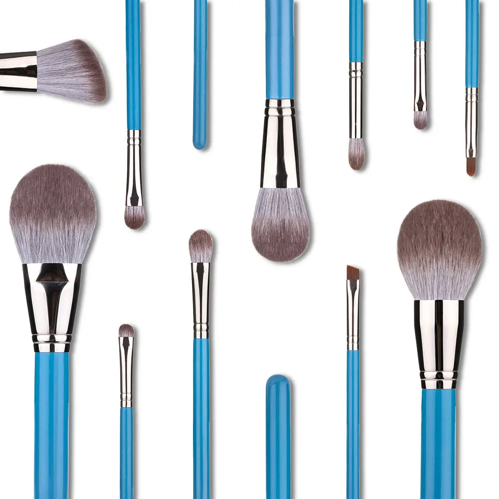13pcs Makeup Brushes Set with Leather Bag Foundation Powder Blush Eyeshadow Eyebrow Brush Soft Hair Cosmetic Makeup Tool
