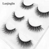 Faux Cils 3 Pairs False Eyelashes Soft Natural Long Wispy Fluffy 3D Mink Lashes Handmade Makeup Tool Extension Fake Eye Lashes