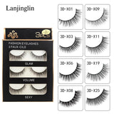 Faux Cils 3 Pairs False Eyelashes Soft Natural Long Wispy Fluffy 3D Mink Lashes Handmade Makeup Tool Extension Fake Eye Lashes